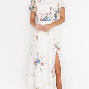 Sugarlips Floral White Midi Dress